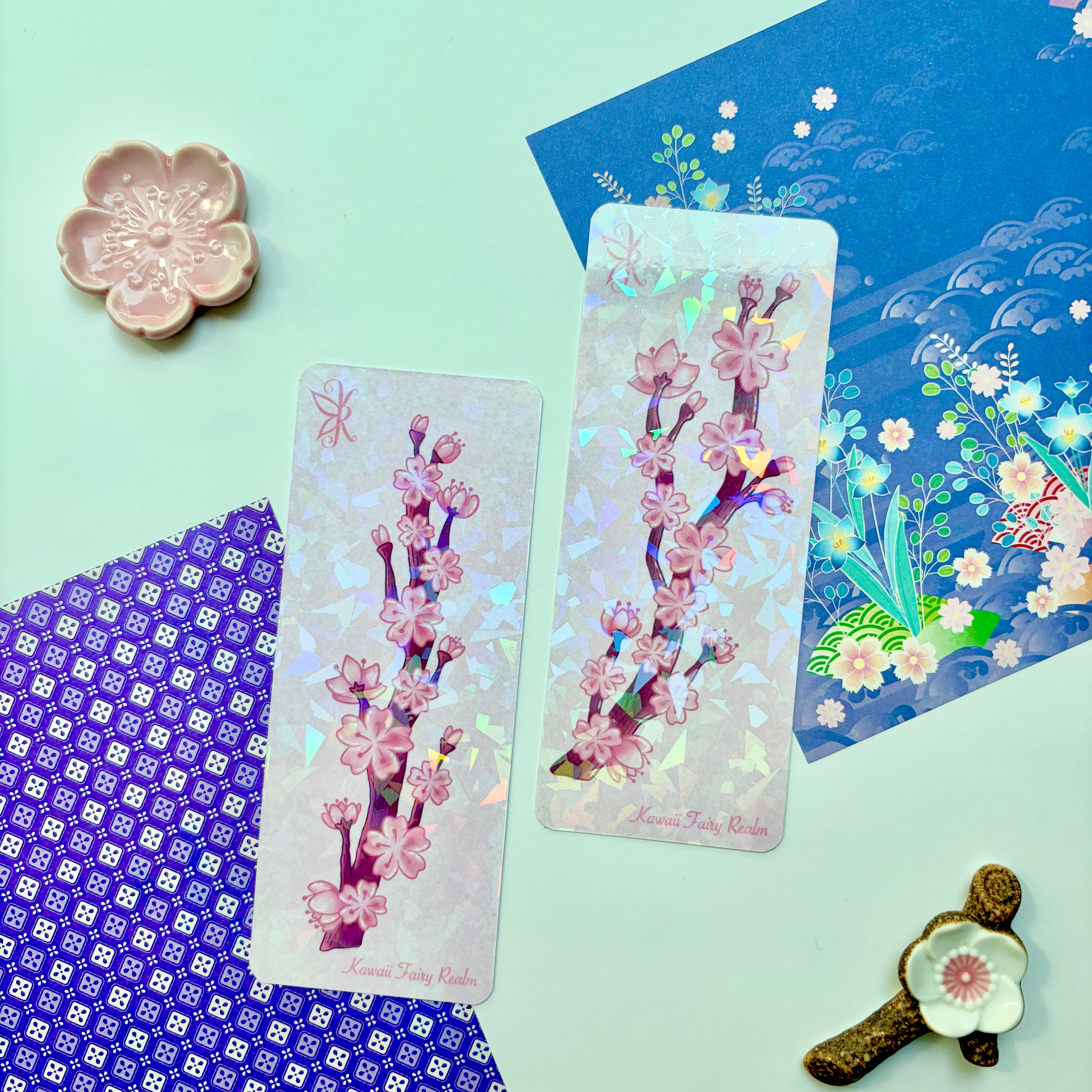 Sakura Blooming Holo Bookmark