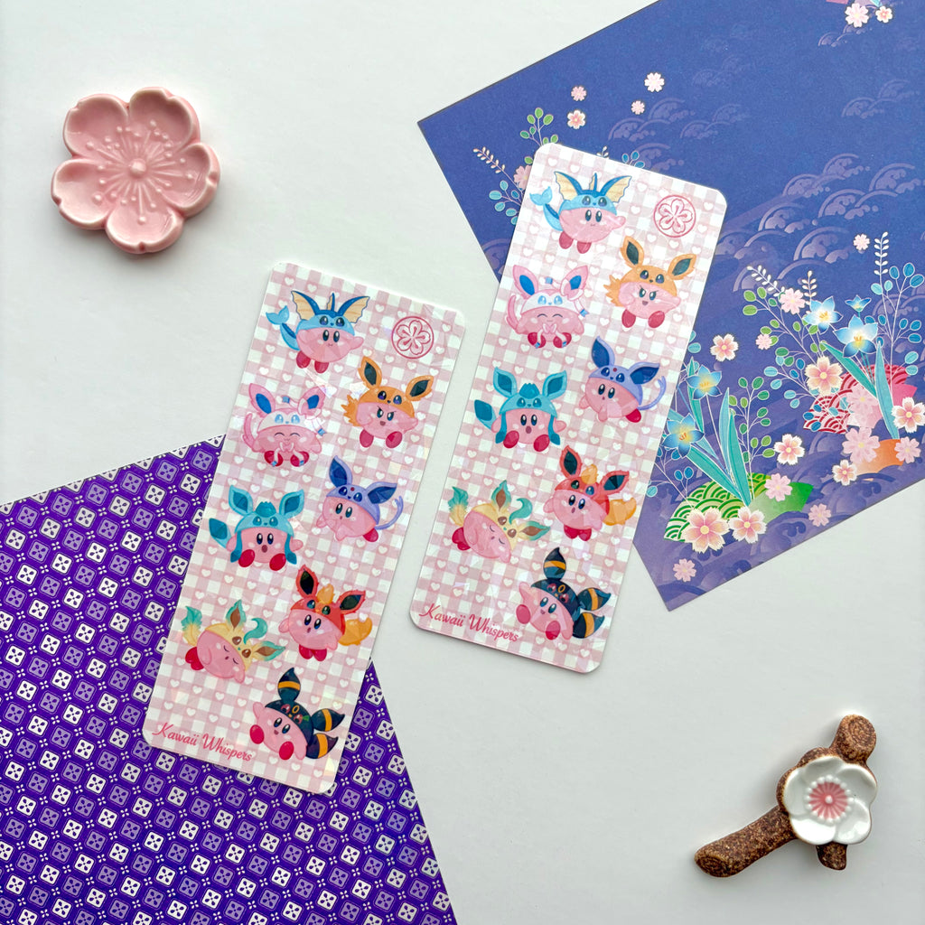 Kirby x Eeveelutions Holo Bookmark