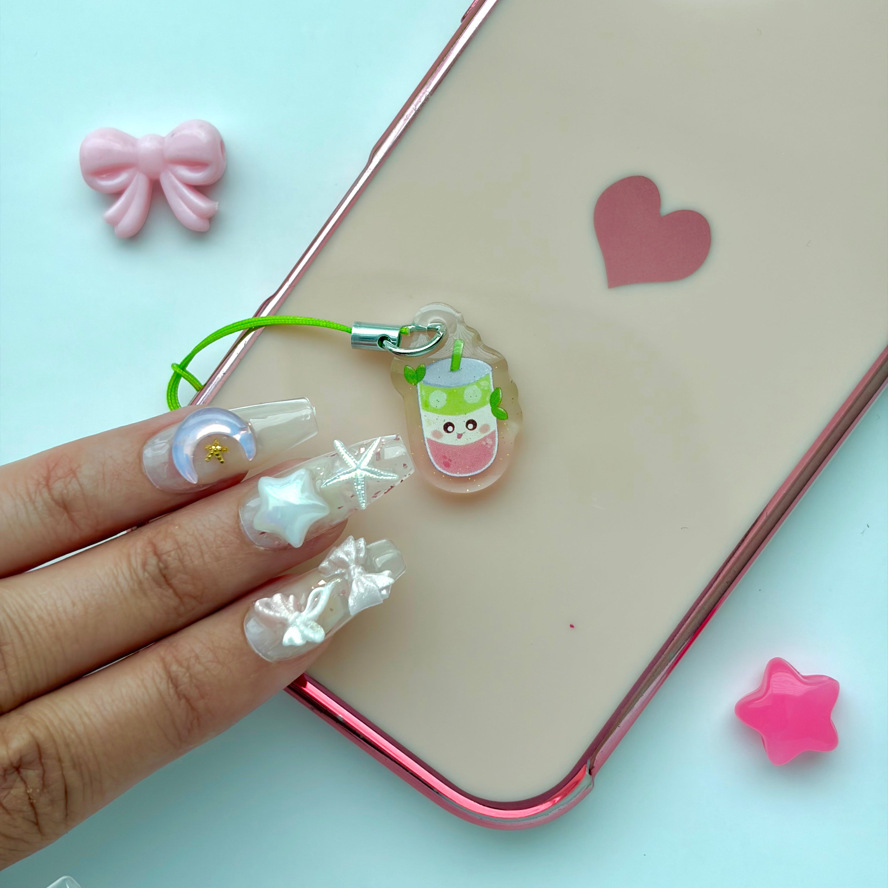 Iced Matcha Latte Phone Charm