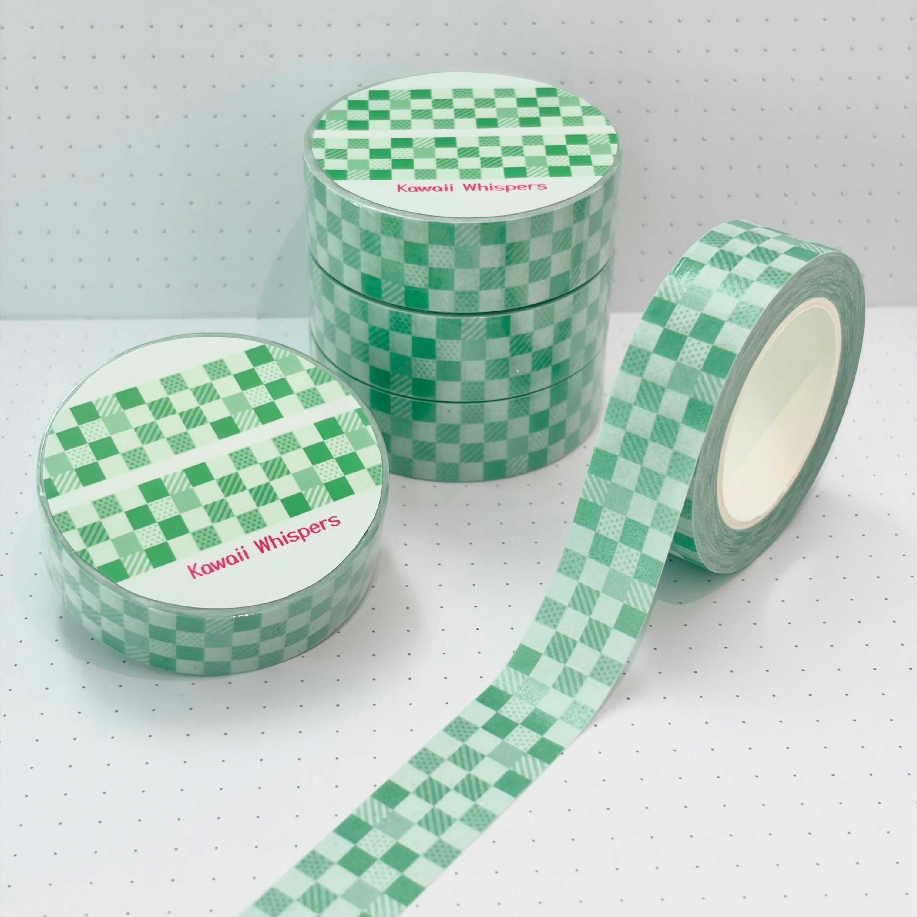 Green Checkered Pattern Washi Tape