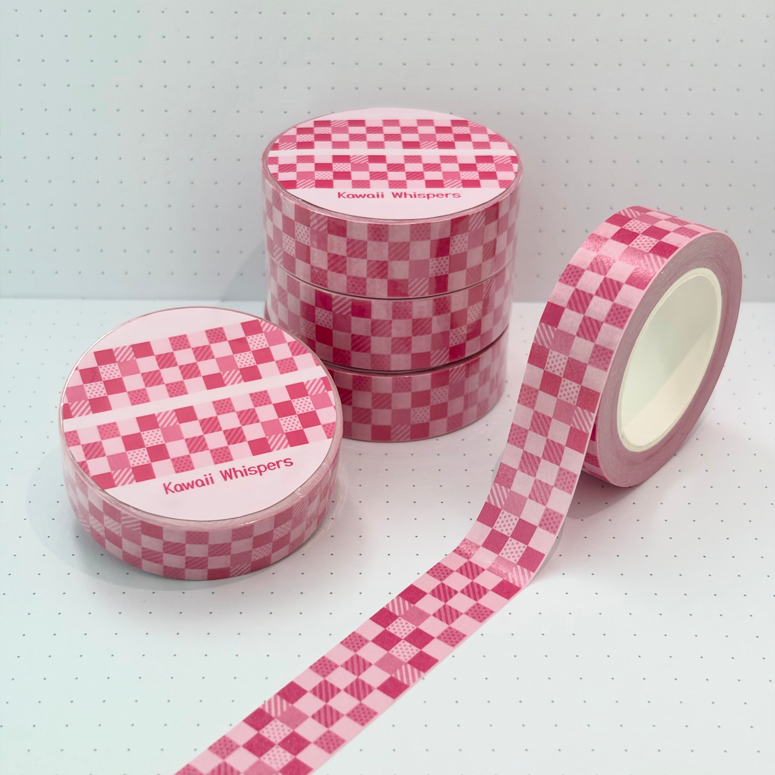 Pink Checkered Pattern Washi Tape