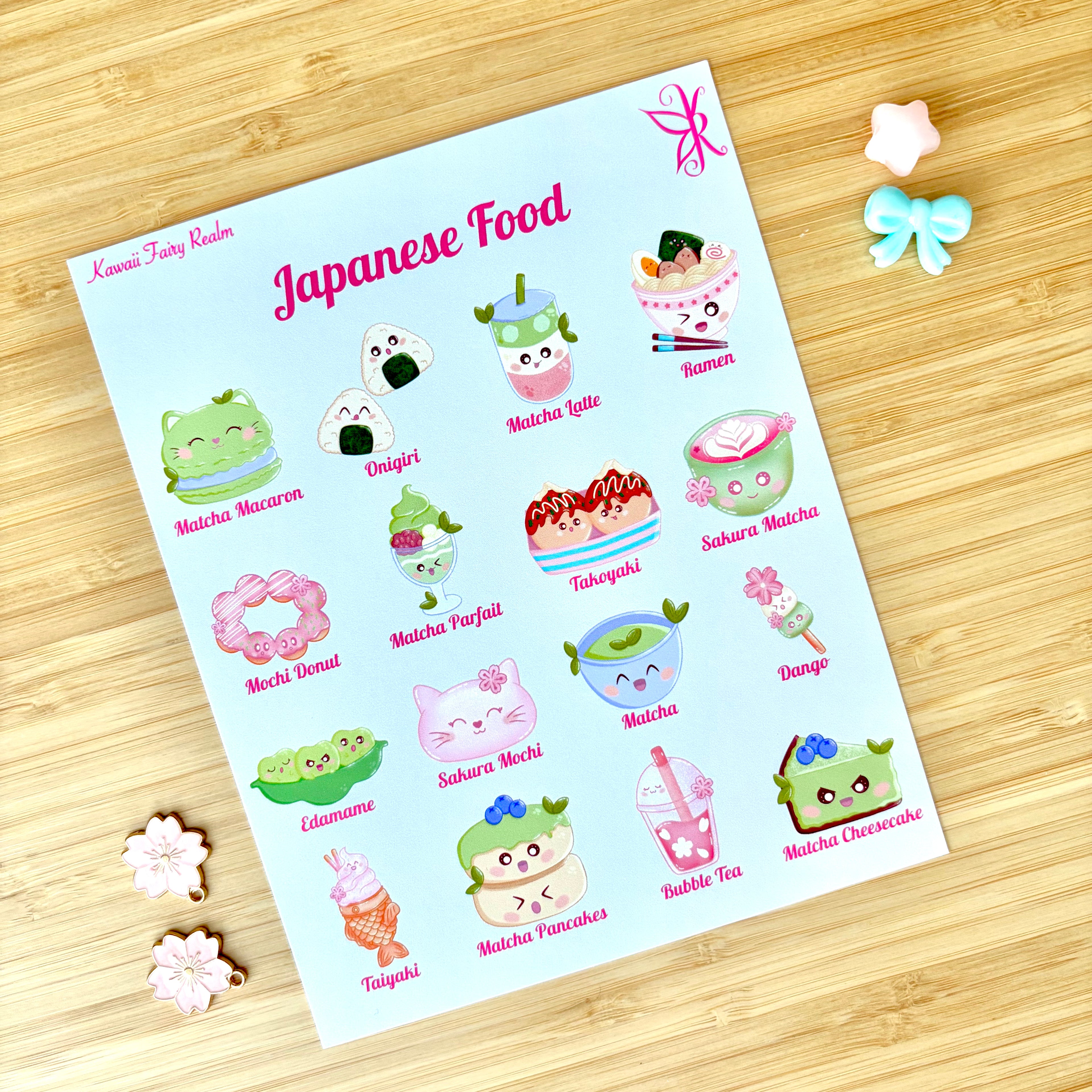Kawaii Japanese Food Small Art Print