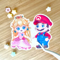 Mario & Peach Large Holo Sticker