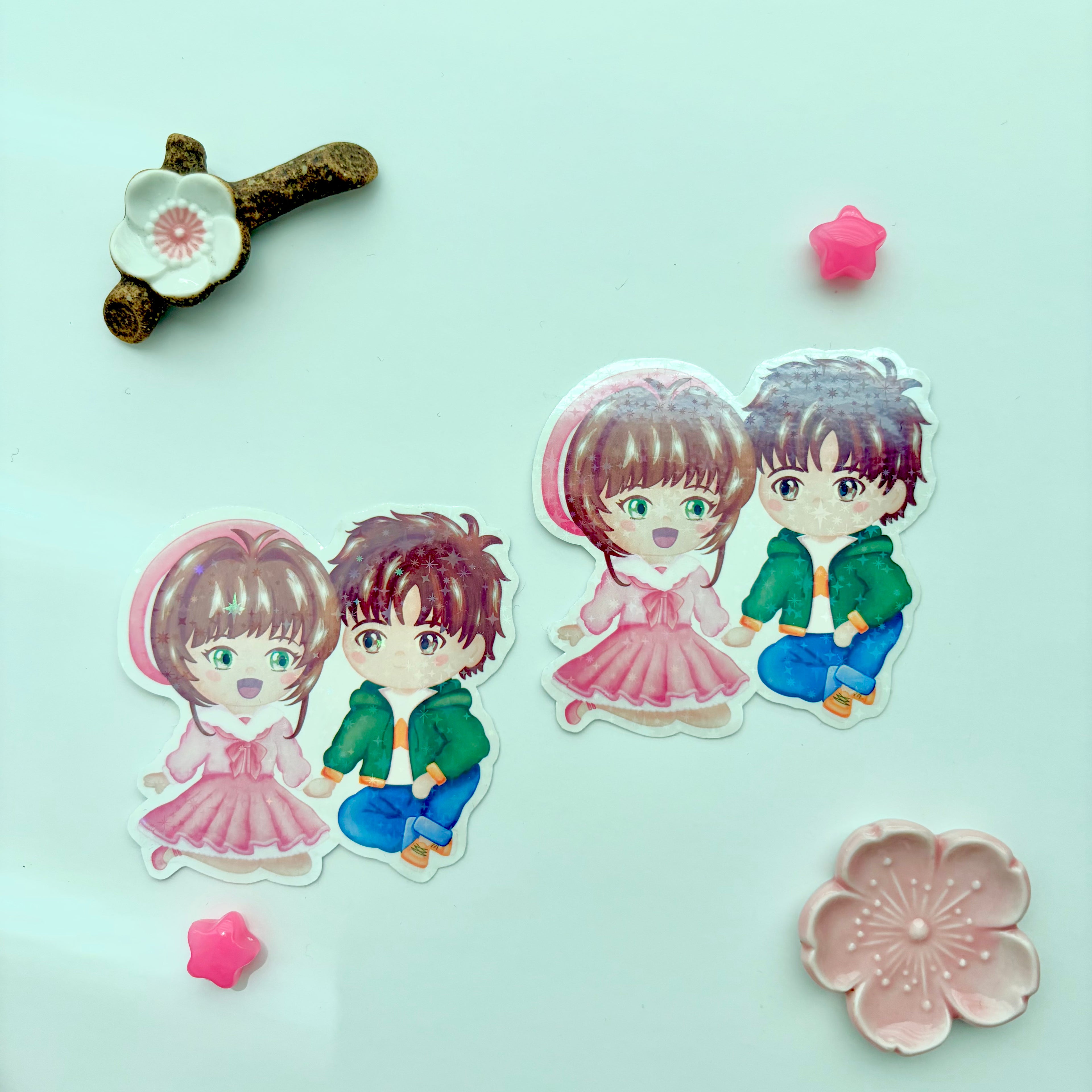 Sakura & Shaoran Large Holo Sticker