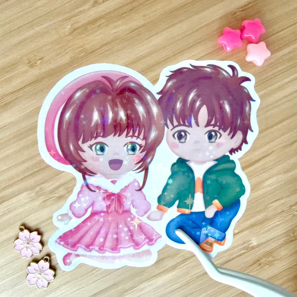 Sakura & Shaoran Large Holo Sticker