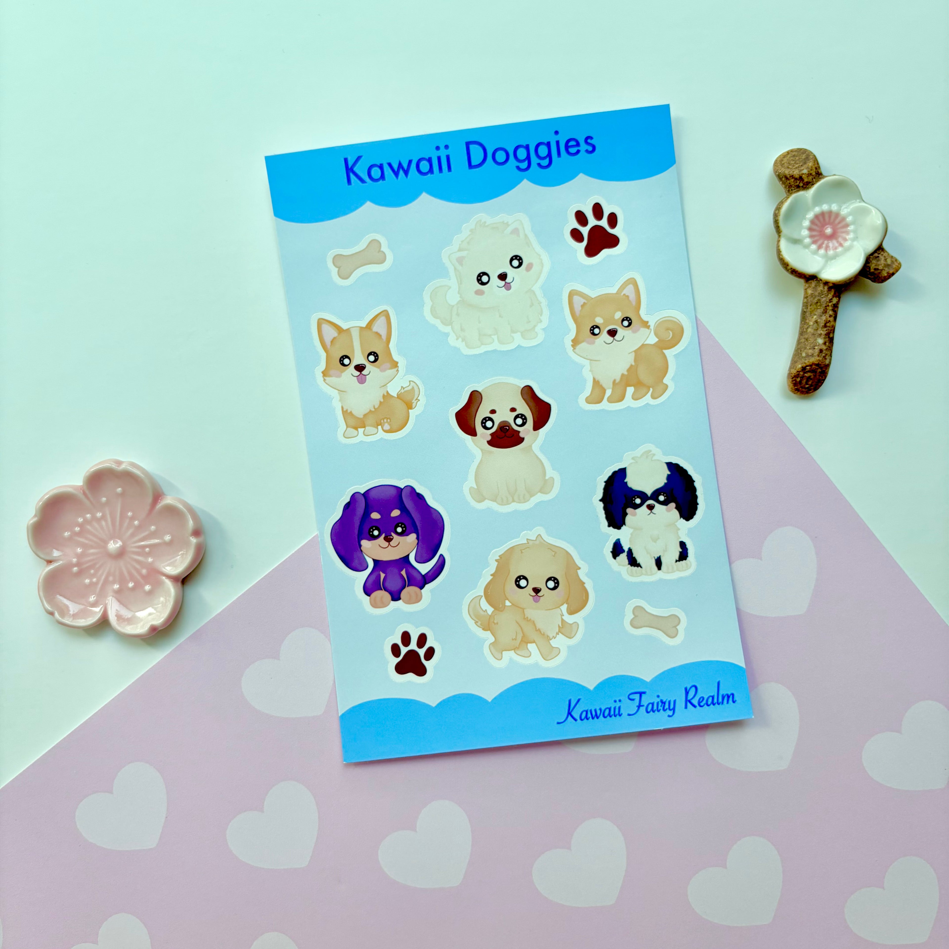 Kawaii Doggies Vinyl Sticker Sheet