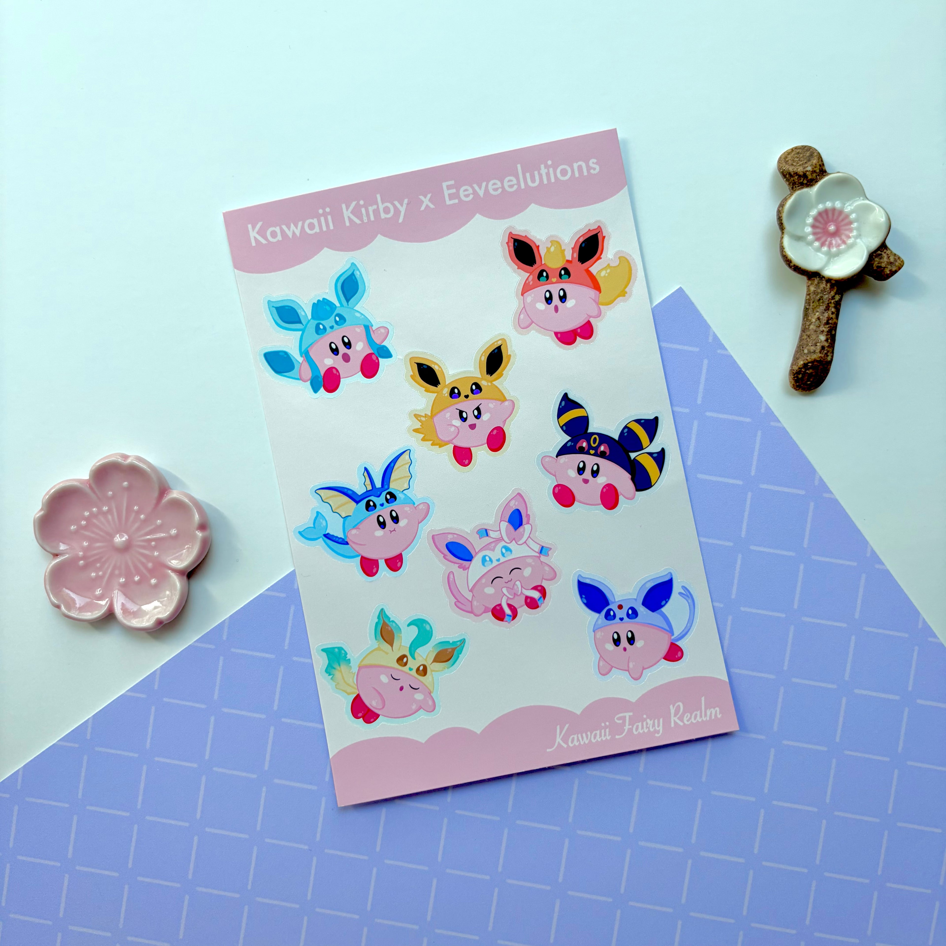 Kirby x Eeveelutions Vinyl Sticker Sheet