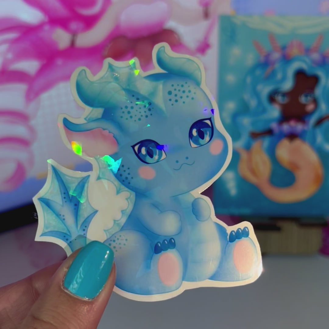 Baby Water Dragon Holo Sticker