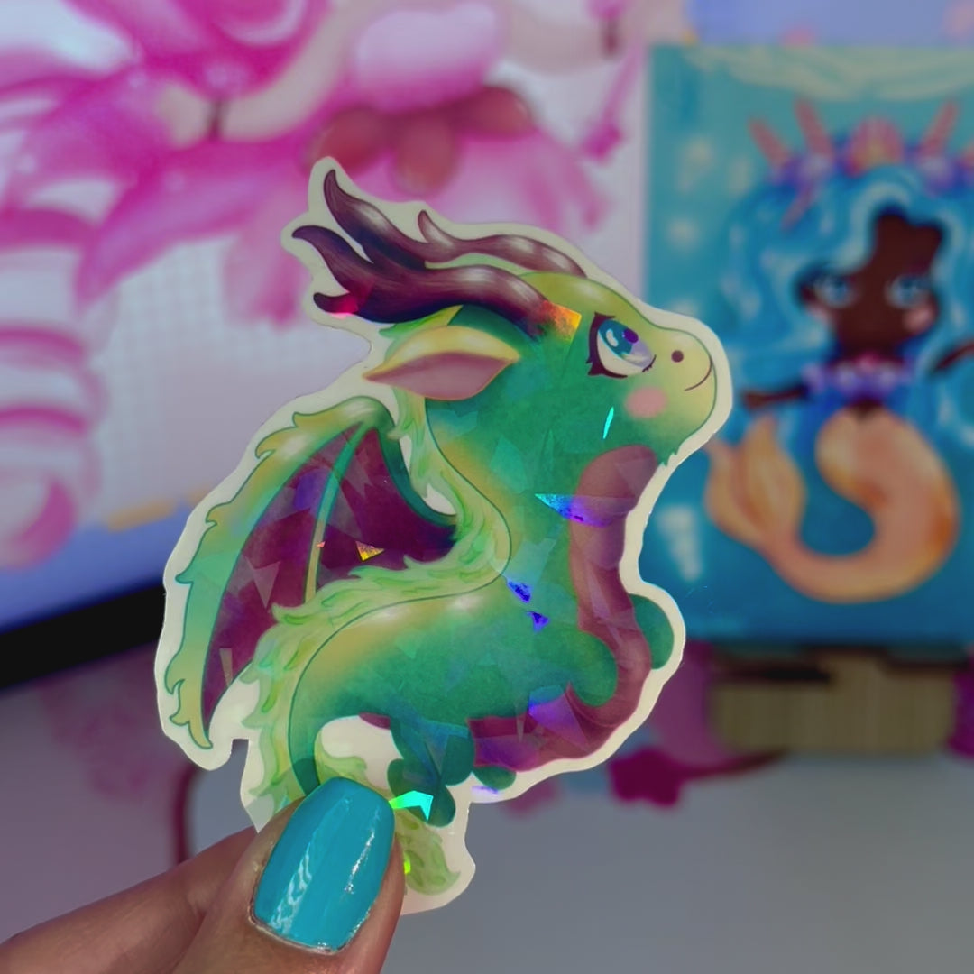 Wood Dragon Holo Sticker