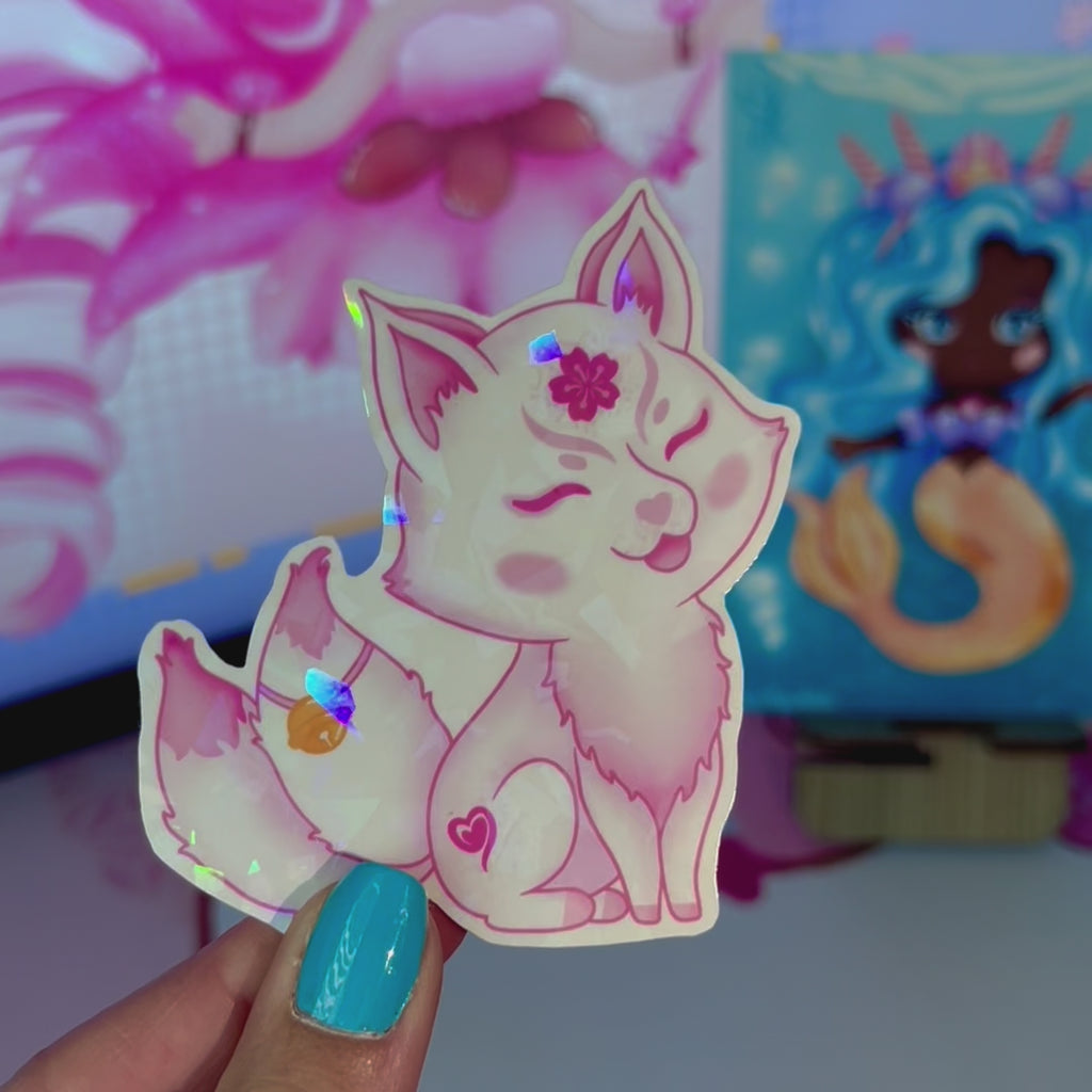 Kitsune Holo Sticker